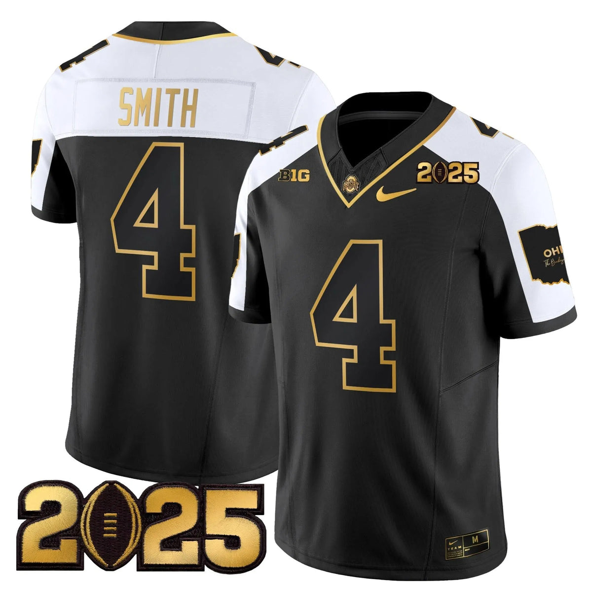 Personalized OSB 'Heritage Stripe' CFP Final Patch Gold Vapor Limited Jersey - Alternate / Jeremiah Smith Stitched