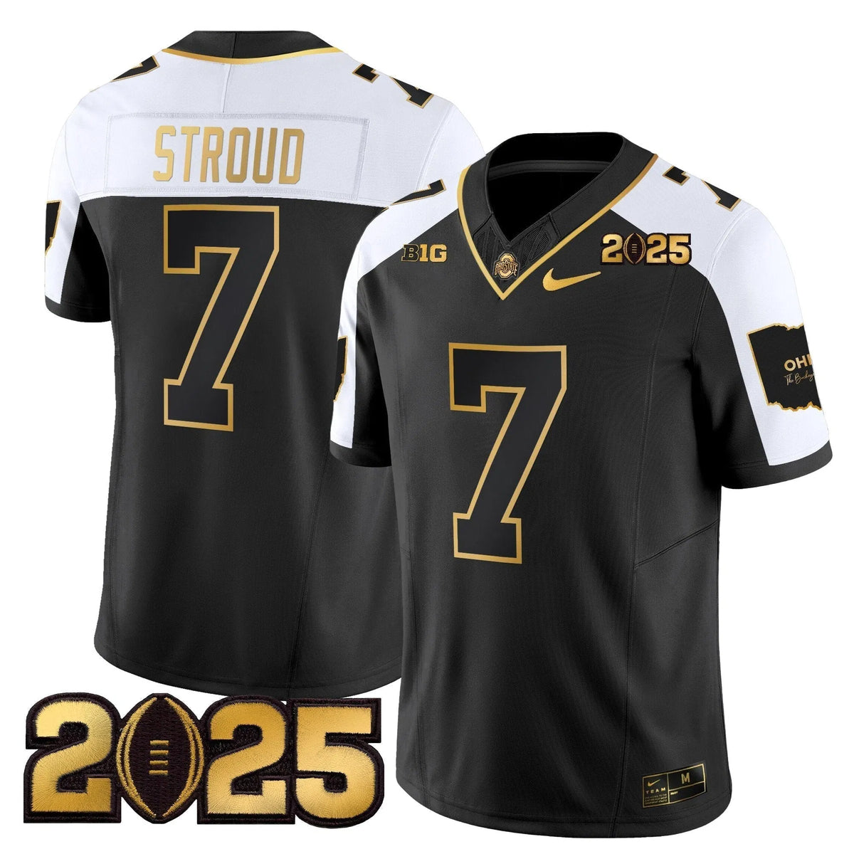 Personalized OSB 'Heritage Stripe' CFP Final Patch Gold Vapor Limited Jersey - Alternate / C J Stroud Stitched