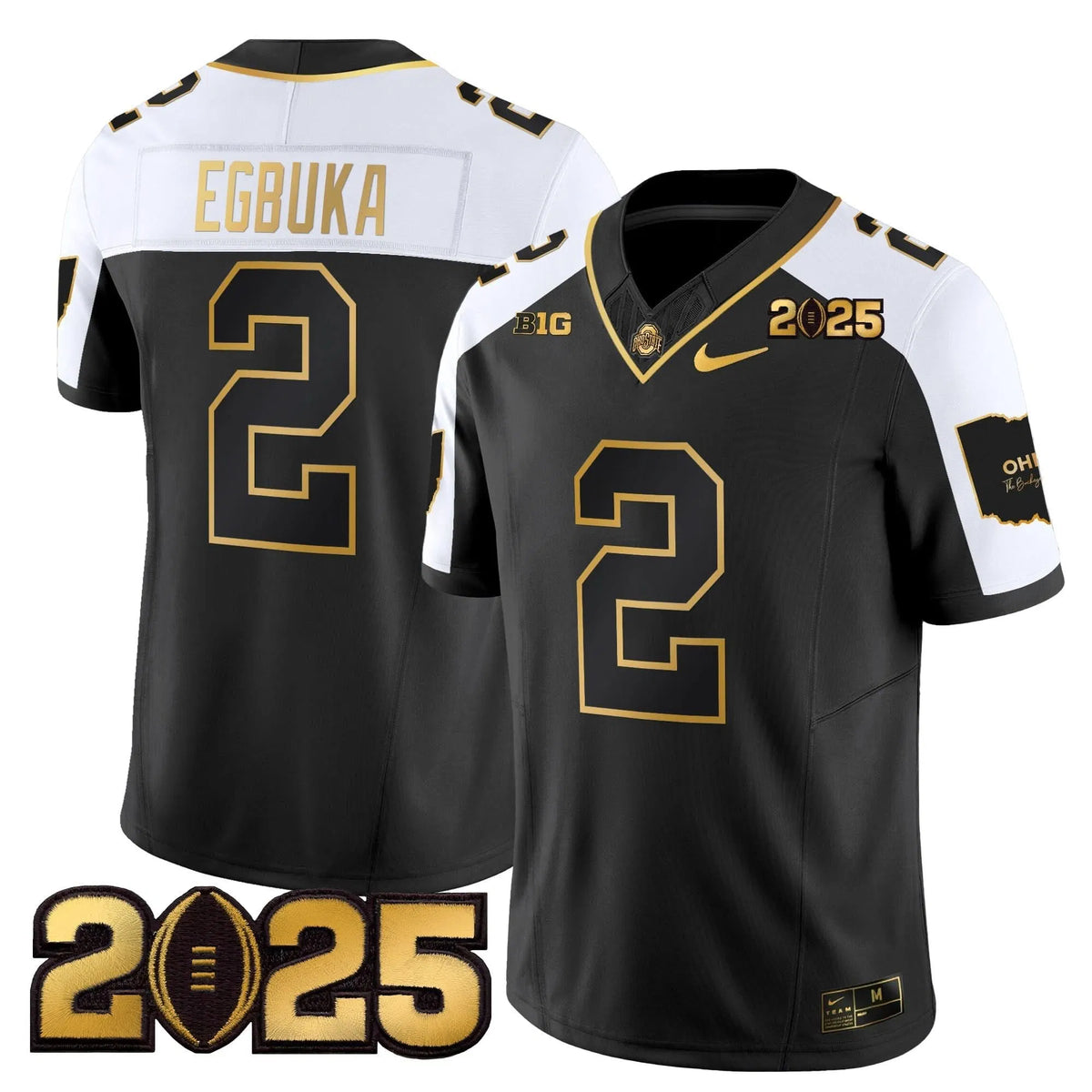 Personalized OSB 'Heritage Stripe' CFP Final Patch Gold Vapor Limited Jersey - Alternate / Emeka Egbuka Stitched