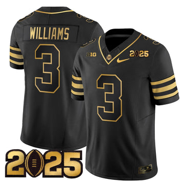Personalized OSB 'Heritage Stripe' CFP Final Patch Gold Vapor Limited Jersey - Black Gold / Miyan Williams Stitched