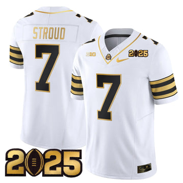 Personalized OSB 'Heritage Stripe' CFP Final Patch Gold Vapor Limited Jersey - White Gold / C J Stroud Stitched