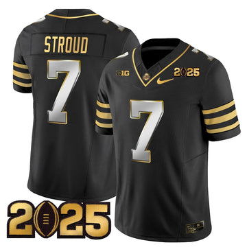 Personalized OSB 'Heritage Stripe' CFP Final Patch Gold Vapor Limited Jersey - Black Limited / C J Stroud Stitched