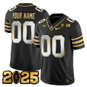 Personalized OSB 'Heritage Stripe' CFP Final Patch Gold Vapor Limited Custom Jersey - Black Limited Stitched