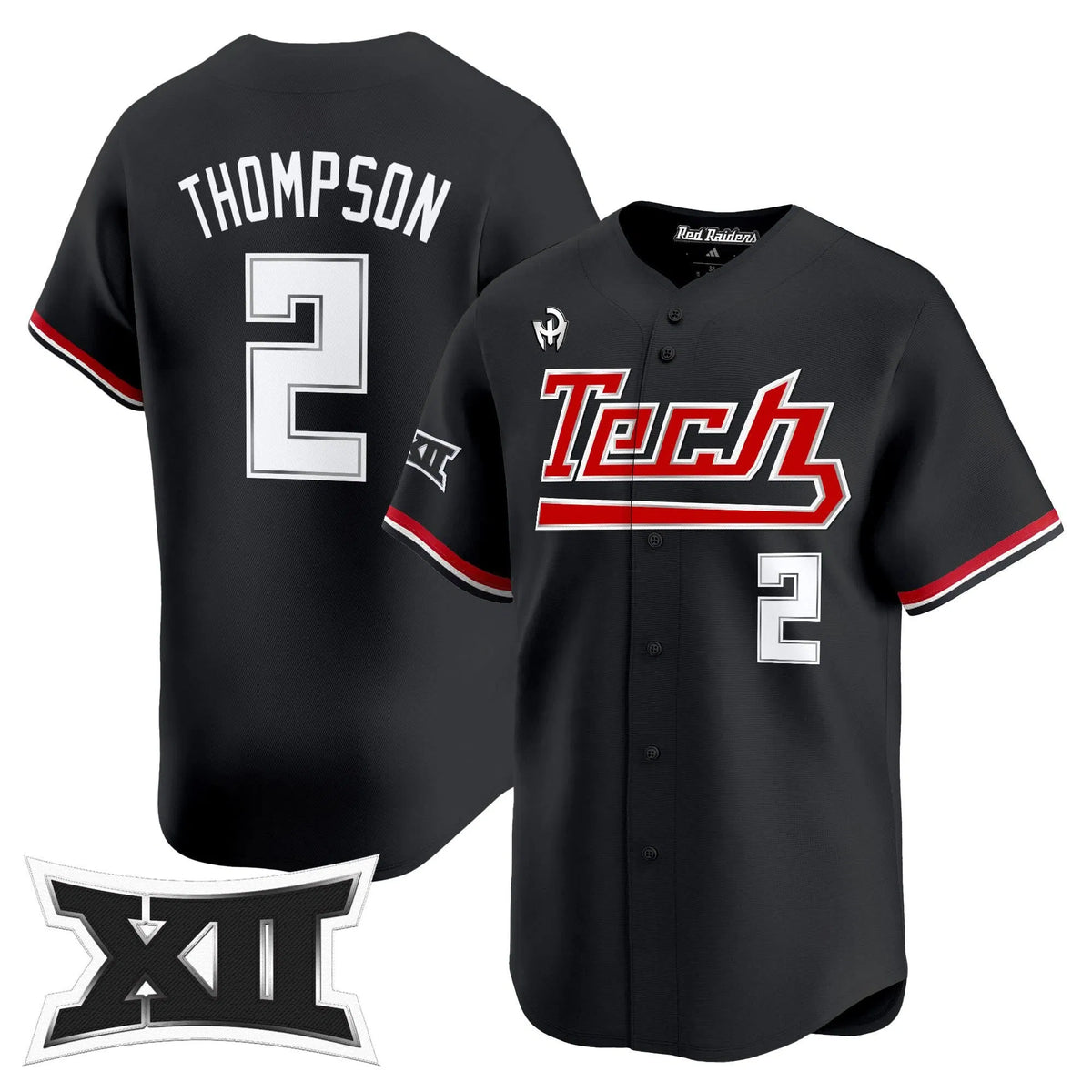 Personalized TTU 2026 Big 12 XII Patch Vapor Premier Limited Jersey - Stitched - Kyeler Thompson Stitched