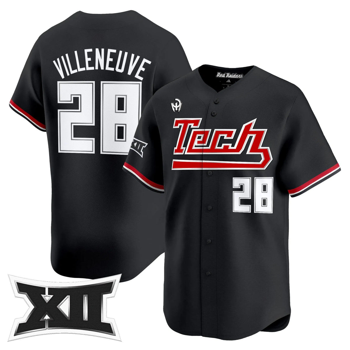 Personalized TTU 2026 Big 12 XII Patch Vapor Premier Limited Jersey - Stitched - Robin Villeneuve Stitched