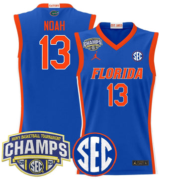 Personalized FG 2026 SEC Conference Tournament Champions Basketball Jersey - Stitched - Royal / Joakim Noah Stitched