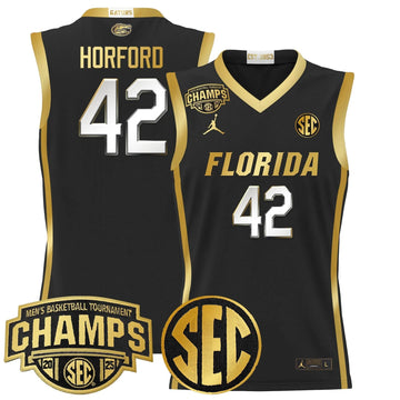 Personalized FG 2026 SEC Conference Tournament Champions Basketball Jersey - Stitched - Black Gold / Al Horford Stitched