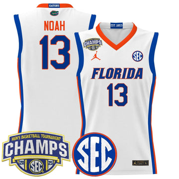 Personalized FG 2026 SEC Conference Tournament Champions Basketball Jersey - Stitched - White / Joakim Noah Stitched