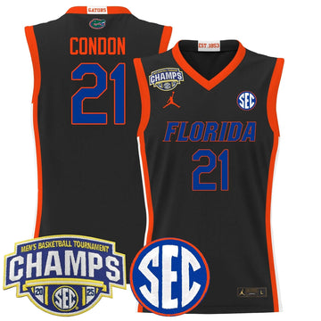 Personalized FG 2026 SEC Conference Tournament Champions Basketball Jersey - Stitched - Black / Alex Condon Stitched
