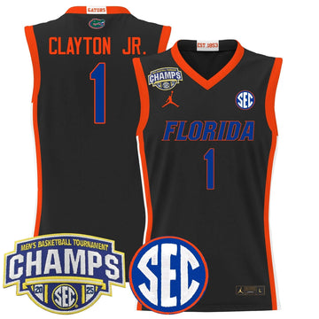 Personalized FG 2026 SEC Conference Tournament Champions Basketball Jersey - Stitched - Black / Walter Clayton Jr. Stitched