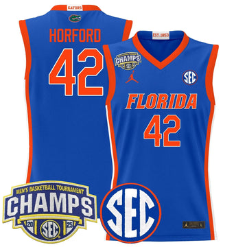 Personalized FG 2026 SEC Conference Tournament Champions Basketball Jersey - Stitched - Royal / Al Horford Stitched
