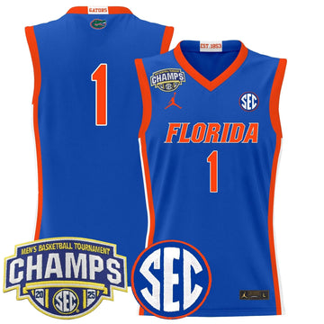 Personalized FG 2026 SEC Conference Tournament Champions Basketball Jersey - Stitched - Royal / #1 Team Stitched