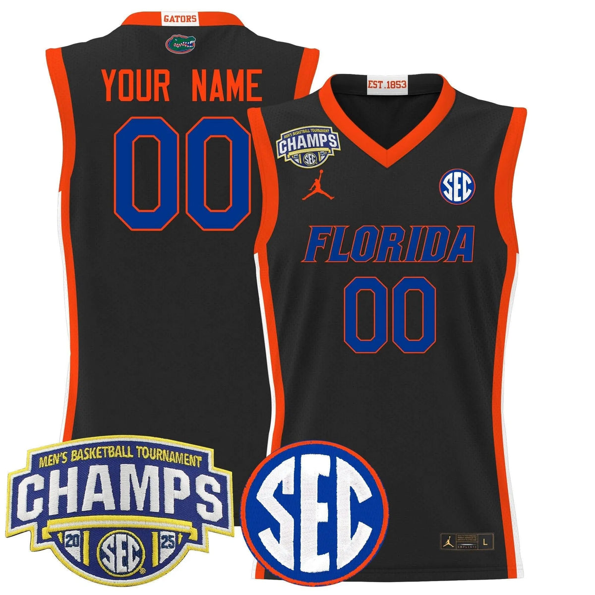 Personalized FG 2026 SEC Conference Tournament Champions Basketball Custom Jersey - Stitched - Black Stitched