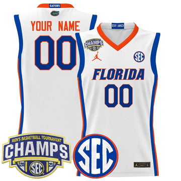 Personalized FG 2026 SEC Conference Tournament Champions Basketball Custom Jersey - Stitched - White Stitched