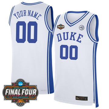Personalized Custom DUKE Basketball 24/25 Jersey - Final Four Patch - White Stitched