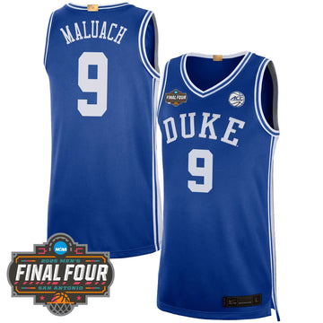 Personalized DUKE Basketball 24/25 Jersey - Final Four Patch - MALUACH - 9 / Blue Stitched