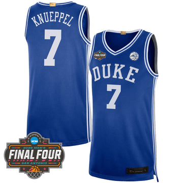 Personalized DUKE Basketball 24/25 Jersey - Final Four Patch - KNUEPPEL - 7 / Blue Stitched