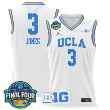Personalized UCLA 2026 Big Ten Women's Final Four Patch Lightweight Basketball Jersey - Stitched - White / Londynn Jones Stitched
