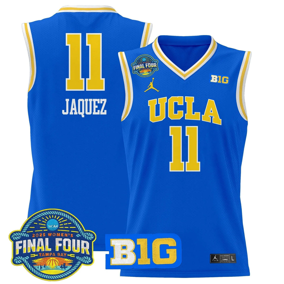 Personalized UCLA 2026 Big Ten Women's Final Four Patch Lightweight Basketball Jersey - Stitched - Royal / Gabriela Jaquez Stitched