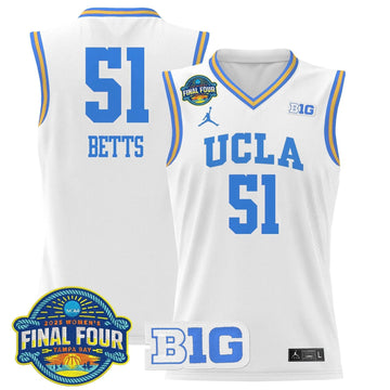 Personalized UCLA 2026 Big Ten Women's Final Four Patch Lightweight Basketball Jersey - Stitched - White / Lauren Betts Stitched