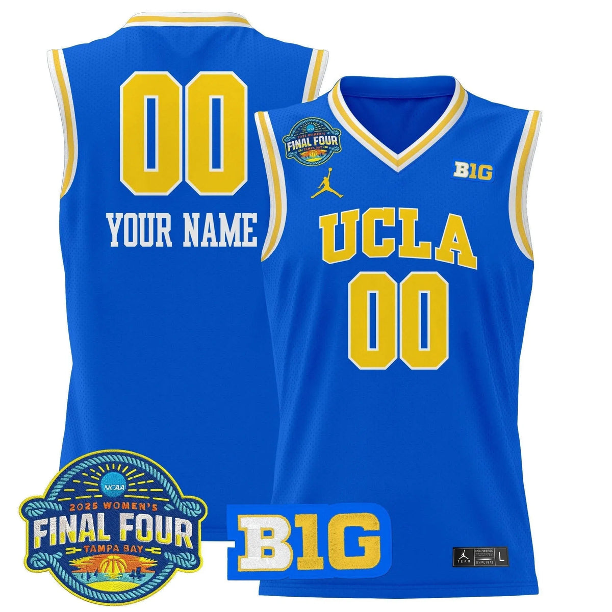 Personalized UCLA 2026 Big Ten  Women's Final Four Patch Lightweight Basketball Custom Jersey - Stitched - Royal Stitched