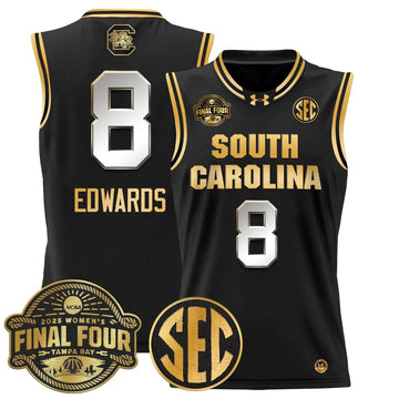 Personalized SCG 2026 Sec Women's Final Four Patch Lightweight Basketball Jersey - Stitched - Black Gold / Joyce Edwards Stitched