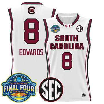 Personalized SCG 2026 Sec Women's Final Four Patch Lightweight Basketball Jersey - Stitched - White / Joyce Edwards Stitched