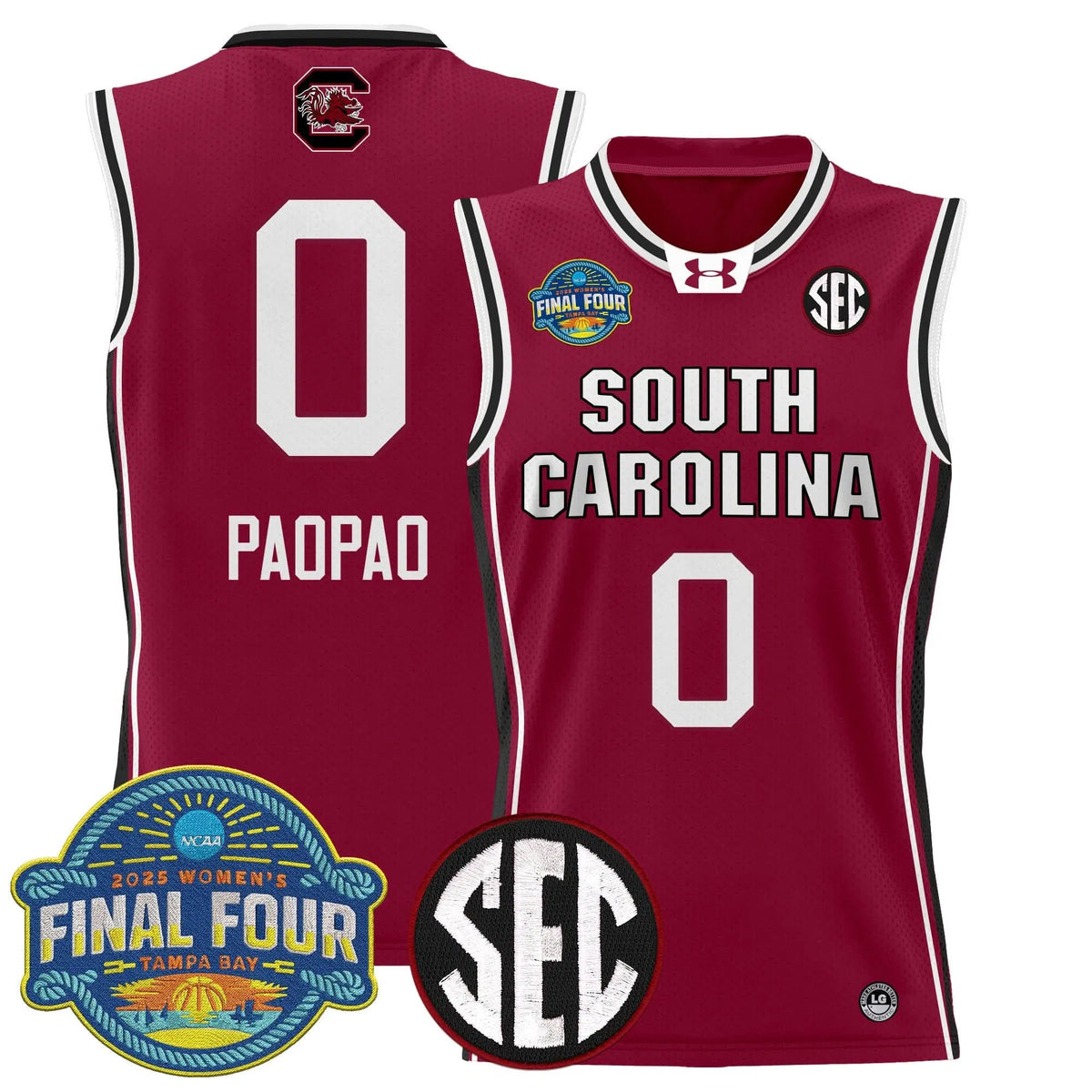 Personalized SCG 2026 Sec Women's Final Four Patch Lightweight Basketball Jersey - Stitched - Garnet / Te-Hina Paopao Stitched