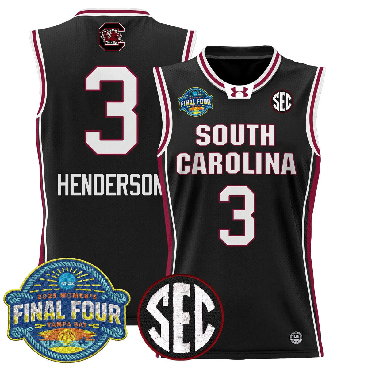 Personalized SCG 2026 Sec Women's Final Four Patch Lightweight Basketball Jersey - Stitched - Black / Destanni Henderson Stitched