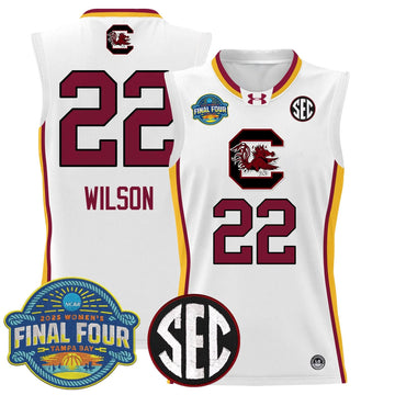 Personalized SCG 2026 Sec Women's Final Four Patch Lightweight Basketball Jersey - Stitched - White Limited / A'ja Wilson Stitched