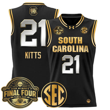 Personalized SCG 2026 Sec Women's Final Four Patch Lightweight Basketball Jersey - Stitched - Black Gold / Chloe Kitts Stitched