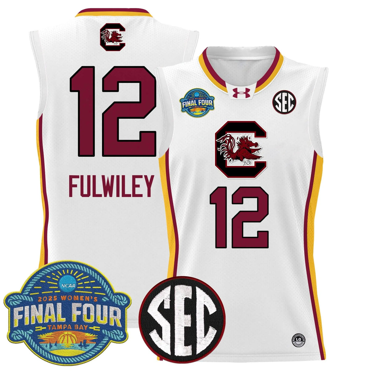 Personalized SCG 2026 Sec Women's Final Four Patch Lightweight Basketball Jersey - Stitched - White Limited / MiLaysia Fulwiley Stitched