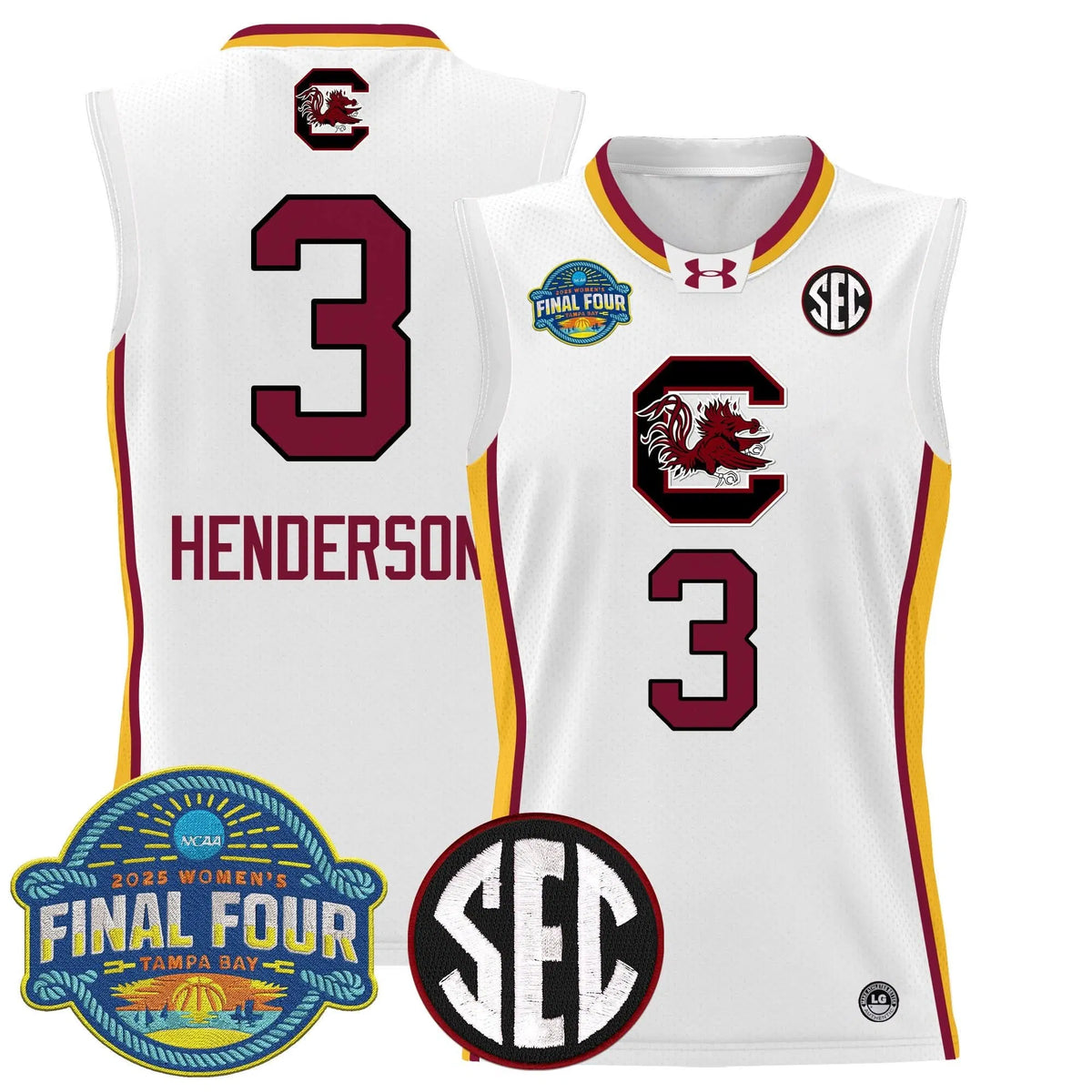Personalized SCG 2026 Sec Women's Final Four Patch Lightweight Basketball Jersey - Stitched - White Limited / Destanni Henderson Stitched