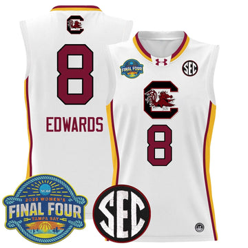 Personalized SCG 2026 Sec Women's Final Four Patch Lightweight Basketball Jersey - Stitched - White Limited / Joyce Edwards Stitched