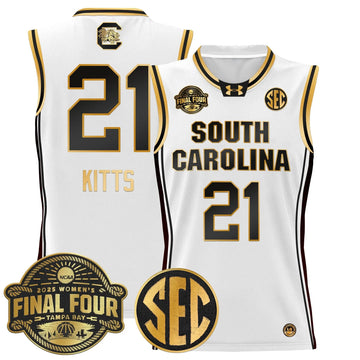 Personalized SCG 2026 Sec Women's Final Four Patch Lightweight Basketball Jersey - Stitched - White Gold / Chloe Kitts Stitched