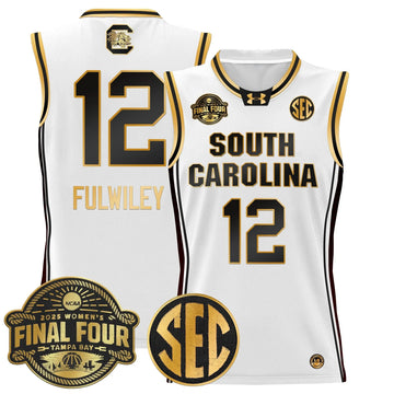 Personalized SCG 2026 Sec Women's Final Four Patch Lightweight Basketball Jersey - Stitched - White Gold / MiLaysia Fulwiley Stitched