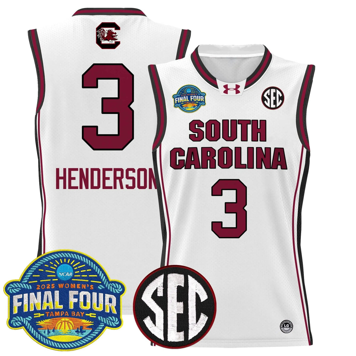 Personalized SCG 2026 Sec Women's Final Four Patch Lightweight Basketball Jersey - Stitched - White / Destanni Henderson Stitched