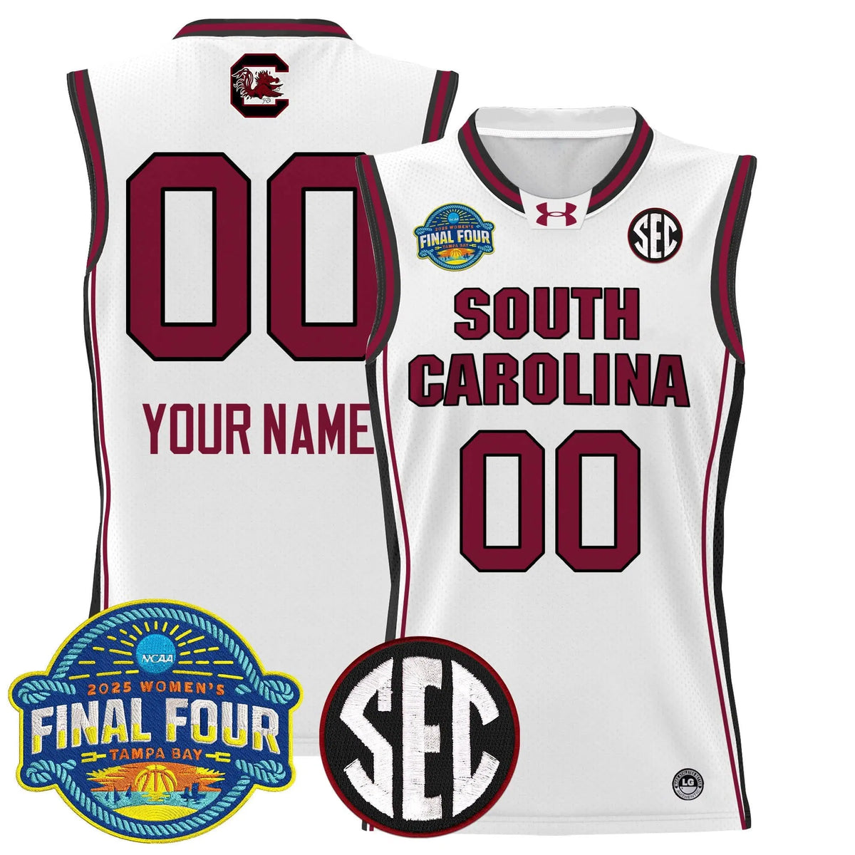 Personalized SCG 2026 Sec Women's Final Four Patch Lightweight Basketball Custom Jersey - Stitched - White Stitched