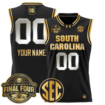 Personalized SCG 2026 Sec Women's Final Four Patch Lightweight Basketball Custom Jersey - Stitched - Black Gold Stitched