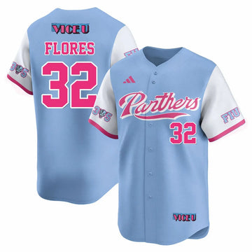 Personalized FIU Baseball 2026 'Vice U' Jersey - Stitched - Nelson Rivera Flores - 32 / Blue Stitched
