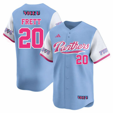 Personalized FIU Baseball 2026 'Vice U' Jersey - Stitched - Kishon Frett - 20 / Blue Stitched