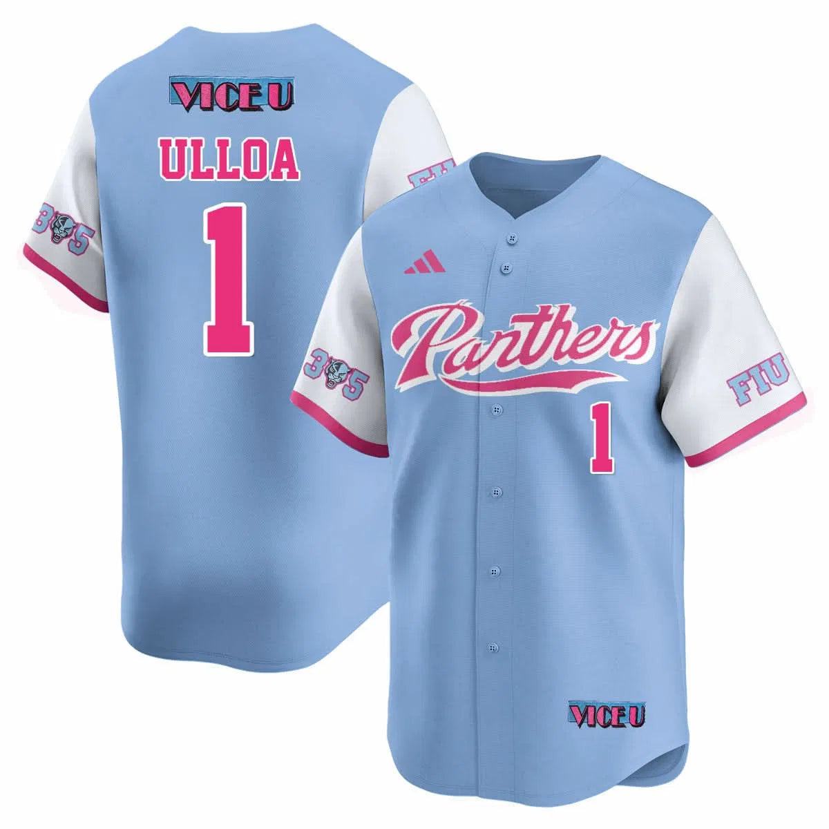 Personalized FIU Baseball 2026 'Vice U' Jersey - Stitched - Alex Ulloa - 1 / Blue Stitched