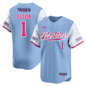 Personalized FIU Baseball 2026 'Vice U' Jersey - Stitched - Alex Ulloa - 1 / Blue Stitched