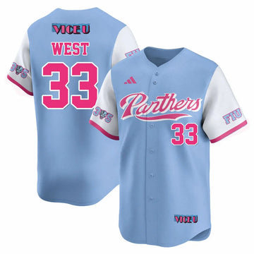 Personalized FIU Baseball 2026 'Vice U' Jersey - Stitched - Brylan West - 33 / Blue Stitched