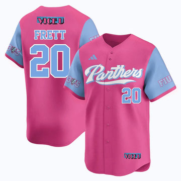 Personalized FIU Baseball 2026 'Vice U' Jersey - Stitched - Kishon Frett - 20 / Pink Stitched