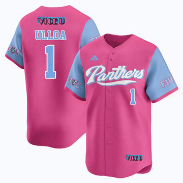 Personalized FIU Baseball 2026 'Vice U' Jersey - Stitched - Alex Ulloa - 1 / Pink Stitched