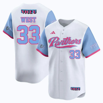 Personalized FIU Baseball 2026 'Vice U' Jersey - Stitched - Brylan West - 33 / White Stitched