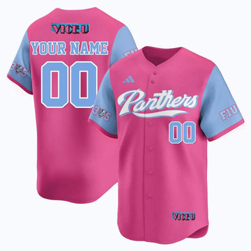 Personalized Custom Gender/Name FIU Baseball 2026 'Vice U' Jersey - Stitched - Pink Stitched