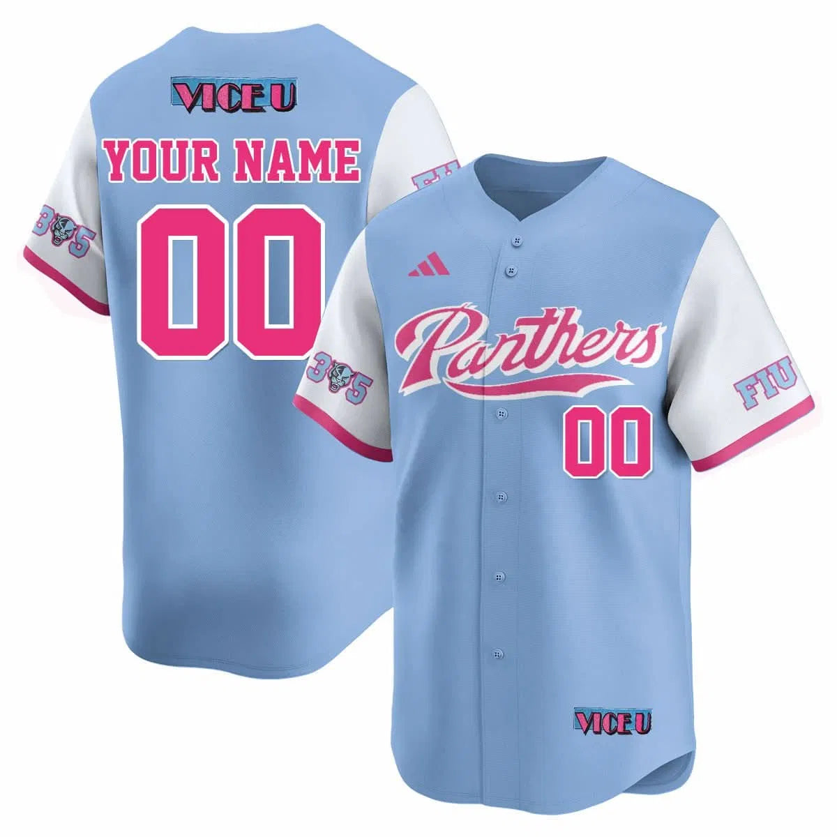 Personalized Custom Gender/Name FIU Baseball 2026 'Vice U' Jersey - Stitched - Blue Stitched