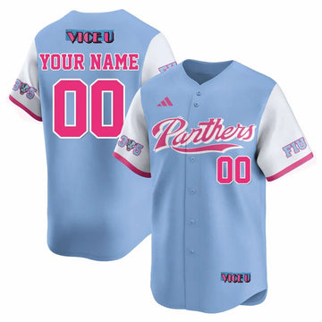 Personalized Custom Gender/Name FIU Baseball 2026 'Vice U' Jersey - Stitched - Blue Stitched